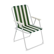 Chaise longue pliable pour camping - la plage - � rayures vertes