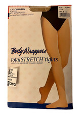BODY WRAPPERS CHILD TOTAL STRETCH FOOTED DANCE SOFT STRETCH JAZZY TAN TIGHTS M/L