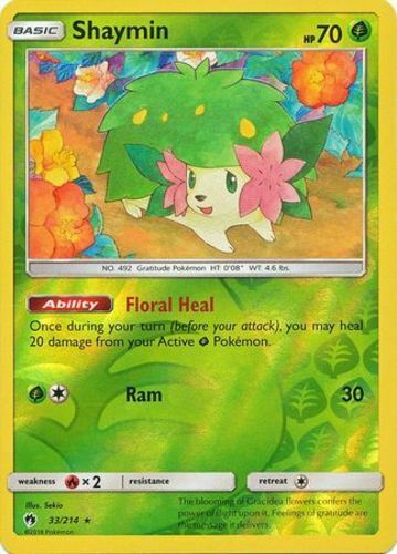 Card Shaymin 33/214 da coleção Lost Thunder