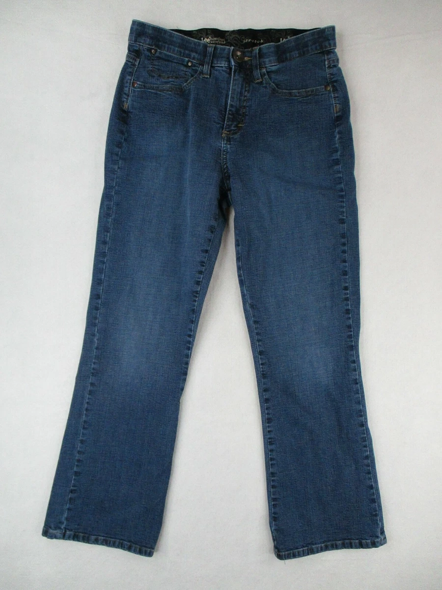 LEE Jeans Womens 8P Blue Denim Straight Comfort Waistband Stretch