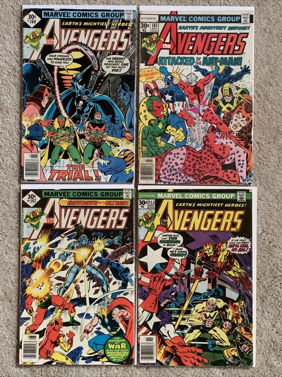 The Avengers #153, #160, #161, #162 Marvel Comic Group •Lot Of 4
