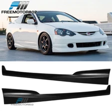 Fit 02-06 Acura RSX DC5 Coupe Mugen Style PU Side Skirts Rocker Panel Black