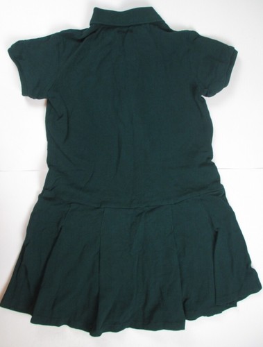 LANDS END Evergreen School Uniform Short Sleeve Mesh Polo Dress Girls 8 *GC* - Picture 2 of 5