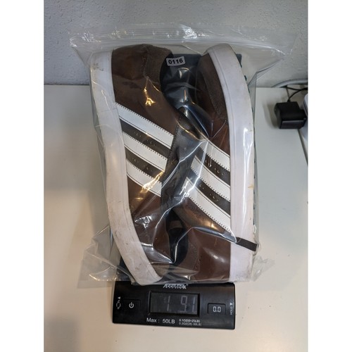 Adidas Adicross Spikeless Golf Shoes Leather Brown White Low Top Mens Size 8 - Picture 9 of 9