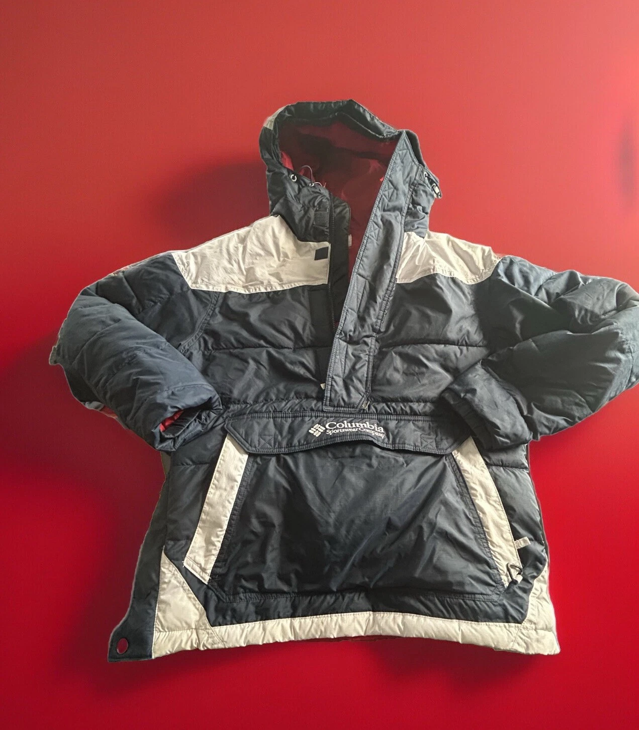 Columbia Puffer Jacket Men’s Small Hooded Two Tone Warm