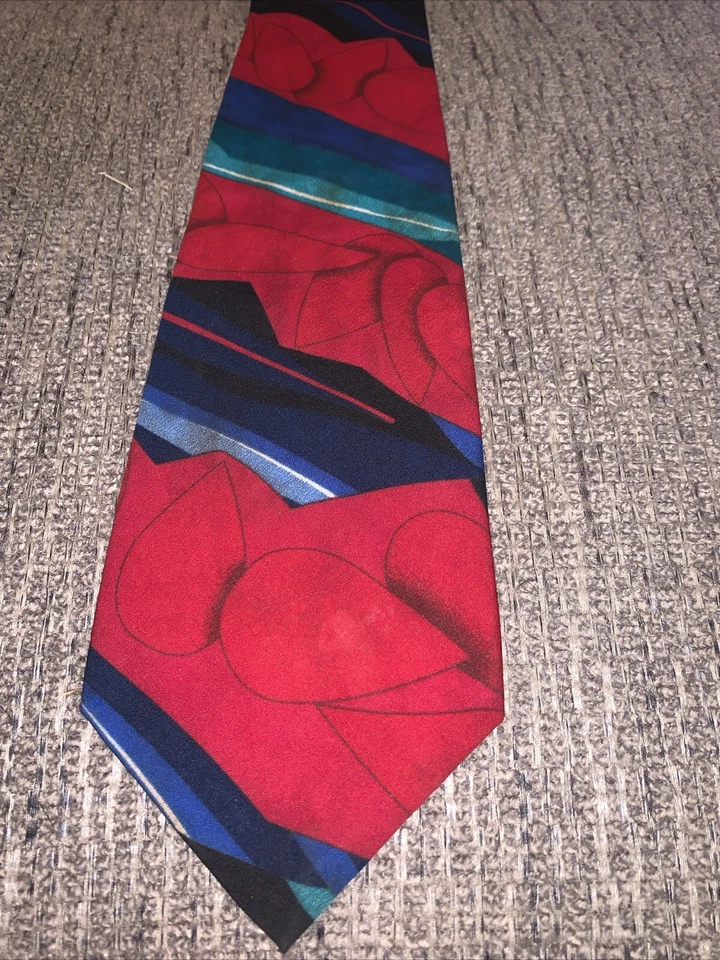 Gravata masculina vintage corneta menino anos 90 vermelha - Imagem 4 de 4