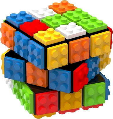Speed Puzzle Cube 3x3, Baustein Magic Cube Kompatibel mit Lego