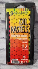 Gallery Oil Pastels Pencils 12 Fluorescent Colors NEW Open Package M200214
