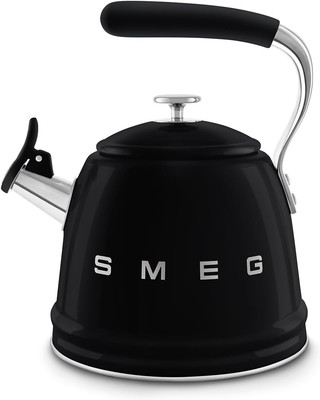 SMEG Retro Stovetop Whistling Kettle   2.4Q (Black)