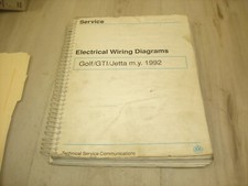 Volkswagen VW Golf/GTI/Jetta Mid Year 1992 electrical Wiring Diagrams - Used