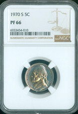1970 S Jefferson Nickel NGC PF66 Quality