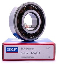 SKF 6204 TN9/C3 DEEP GROOVE BALL BEARING, OPEN, NO SEALS 20x47x14 mm