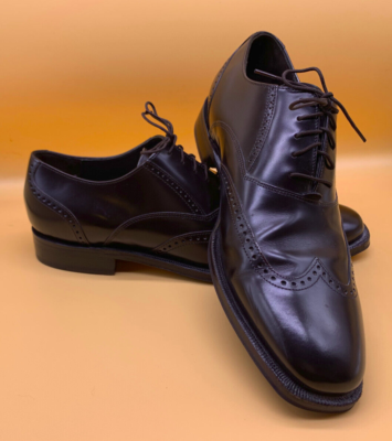 JOHNSTON MURPHY Mens Dress Shoes Black Leather Long Wing  display picture 1
