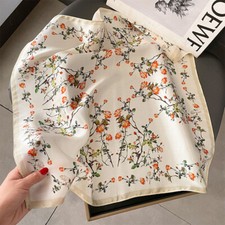 100 Mulberry Silk Scarf Women Square Head Square Necktie Hairband Print 53cm -