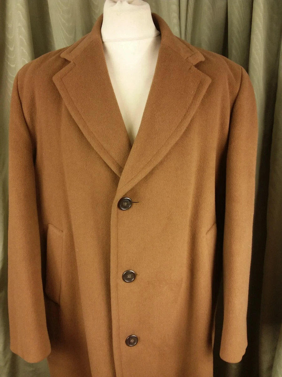 Lambourne By Phillip Piper Crombie Wool Caramel Brown Camel Coat C44 46