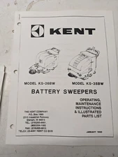 KENT OPERATING MAINTENANCE MANUAL PARTS LIST BOOK KS-26BW KS-35BW 1993 SWEEPER