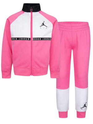 Jordan Jumpman Blocked Tricot Kids Pink Girls Tracksuit Set 35A838