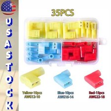 35PCS Nylon Female Flag Terminal Insulated 90 Degree Right Angle Connectors Kit