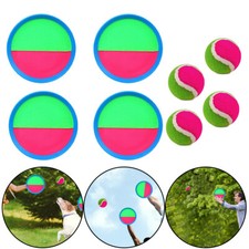 4PCS Catch Bat And Ball Sticky Toy Pad Family Game Paddle Fun Beach Outdoor