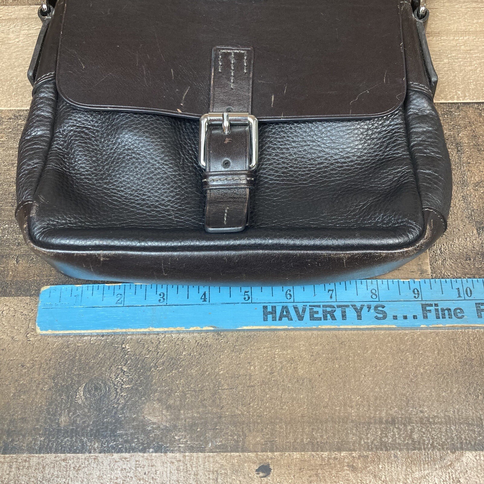 Tumi Penfold Crossbody Messenger Bag Satchel Brown Pebbled Leather 94102B