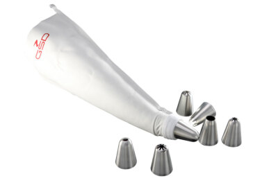 GSD 32005 Spritzbeutel aus Baumwolle mit 7 Edelstahl-Garniertüllen