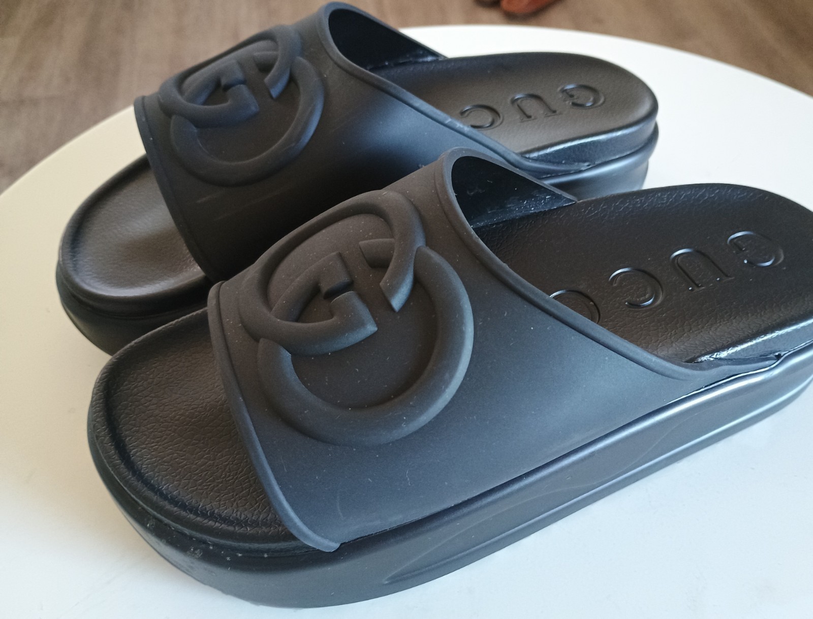 Gucci Black Retro Interlocking Monogram Platform … - image 2