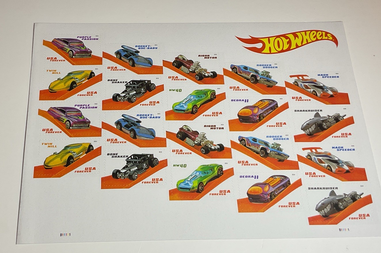2018 REAL USPS - MADE IN THE USA Authentic NOT FAKE!  Hot Wheels Forever Stamps