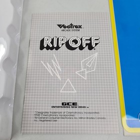 Rip Off for Vectrex CIB Complete Box Insert Manual Overlay In Protective Cover