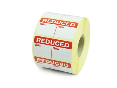 LABEL METRICS LTD Reduced Was Now Labels - Promotional Retail Labels - 50 x 25mm - 1,000 Labels