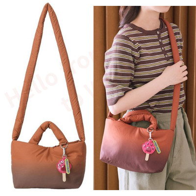 Disney Zootopia Nick Wilde Puffer Tote Shoulder Bag w/Charm Brown Japan LTD
