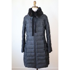 Vera Wang Black Lace Down Puffer Coat Winter Floral Feminine Whimygoth Small