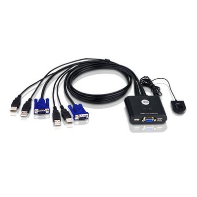 Aten Technologies Cs22U 2Port Usb Kvm Switch 2 Cables Sup Up To 2048X1536