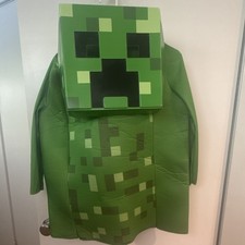 Minecraft Creeper Boys Costume Complete Outfit w/ Mask Green Polyester M 8-10