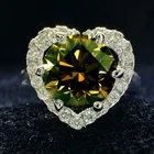 3.1 Ct Vvs1 Champagne Brown Round Moissanite Wedding Ring Sterling Silver Size 7