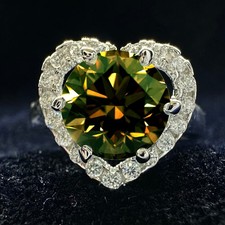 3 Ct Vvs1 Champagne Brown Round Moissanite Wedding Ring Sterling Silver Size 7