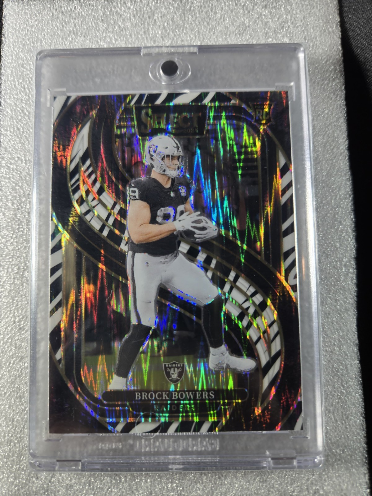 Brock Bowers #118 Zebra Prizm (RC) 2024 Panini Select - Premier Level