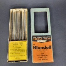  J BLUNDELL  6 1/4" Needle File Assortment Set Cut #2 - 12 pieces - Vintage