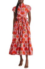 SIKA Gabbi Women’s Cotton Midi Shirt Dress size 8 NWT Romantic Boho A-Line