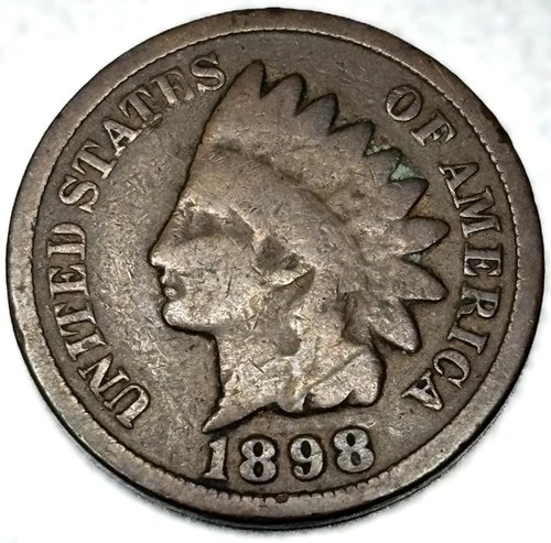 1898 Indian Head Cent Penny Good Condition 1c One Cent US Coin- 0749