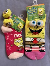 NWT Vintage 2003 SpongeBob SquarePants Nickelodeon Socks Includes 2 pairs