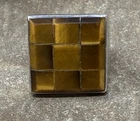 Vintage MCM Mexican Sterling Silver 925 Inlaid Mosaic Tigers Eye RIng sz 5.5
