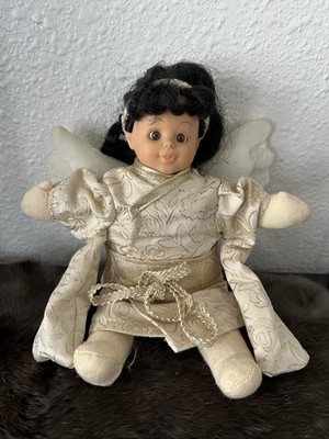 Bean Angel Collectible Asian Doll Named Wisdom Porcelain Face