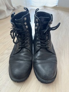 Harley Davidson Men’s Leather Biker Boots Black EU 42 US 9 Side Zip Lace Up