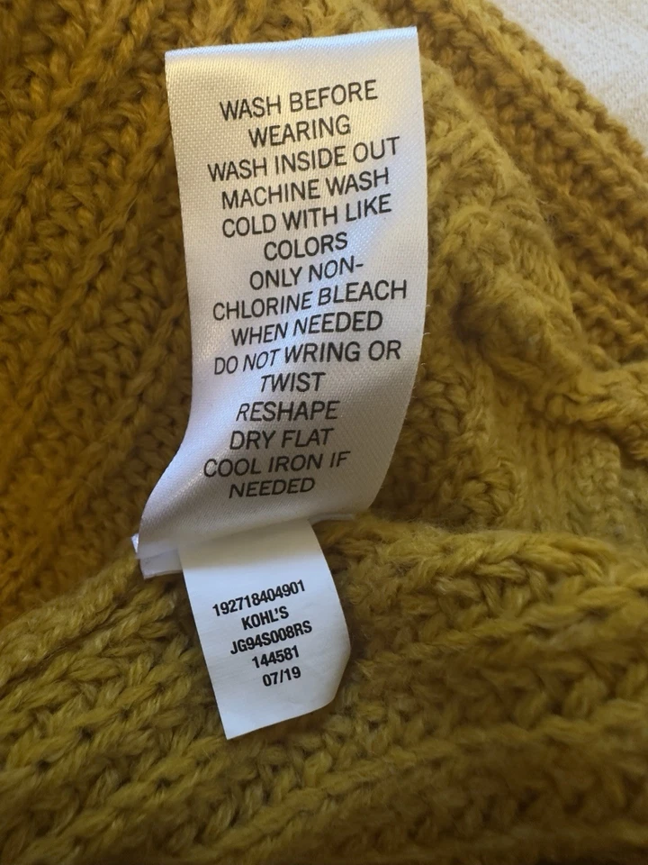 Suéter básico grueso de manga larga amarillo mostaza talla L SO para mujer y dama Foto 3 de 4