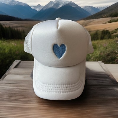 NWT Francesca's Ball Cap BLESS YOUR HEART Blue Ivory Adjustable $20 NEW