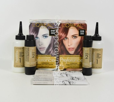 2 Loreal Superior Preference Hair Dye #5MB Medium Auburn - NO CONDITIONER
