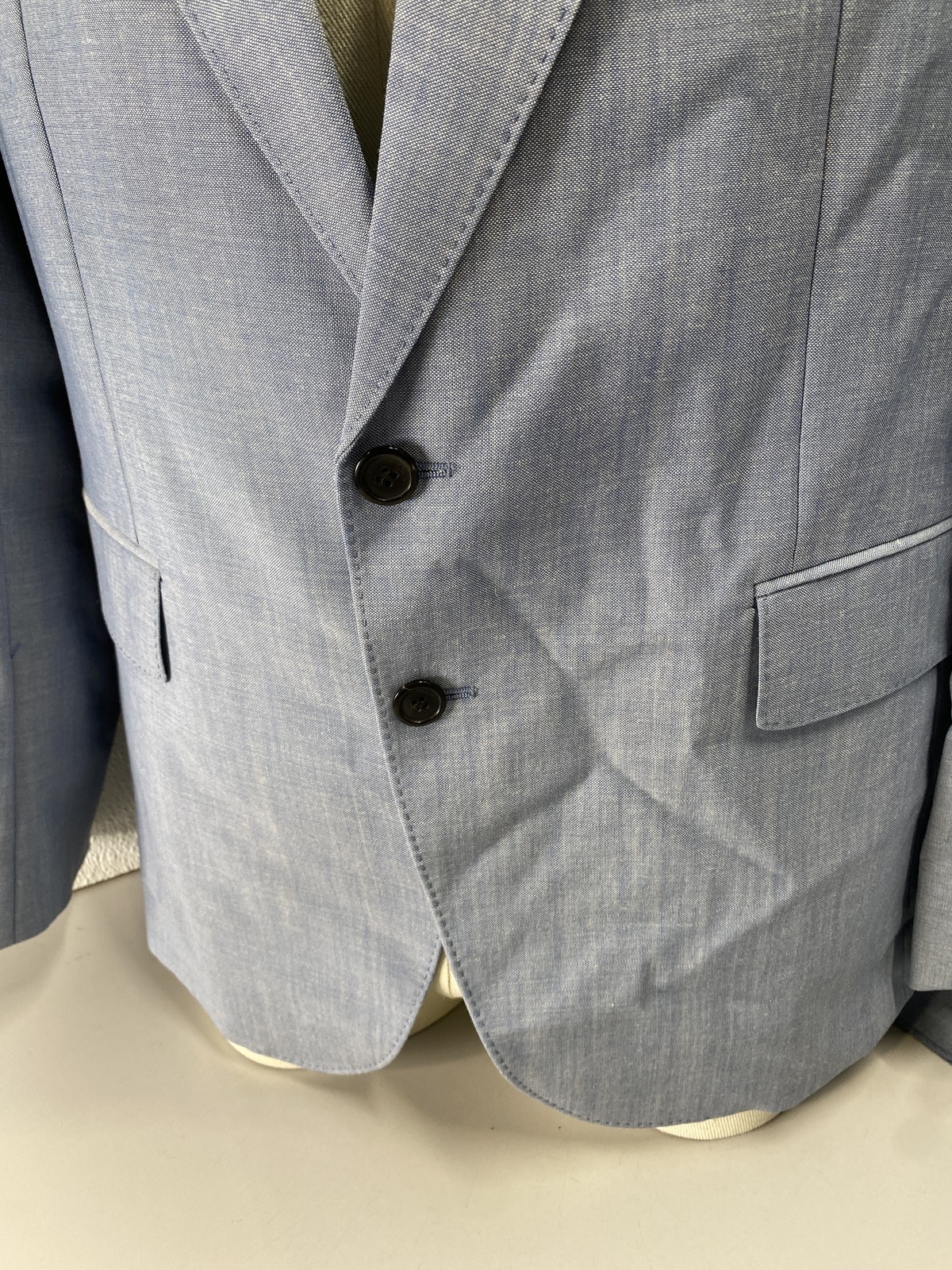 Prada Mens Single-Breasted Wool Suit 2 Piece Size 40 Medium Blue thumbnail 3