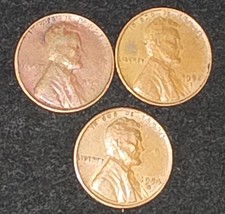 Lot Of 3 Coins San Francisco Mint- Lincoln Wheat Pennies 1951 1952 1954. BF