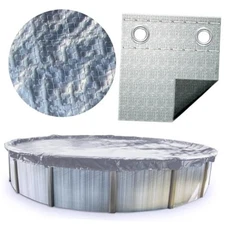  HYDROTOOLS Silver King Heavy Duty Winter Pool Cover for Above Ground Swimming 