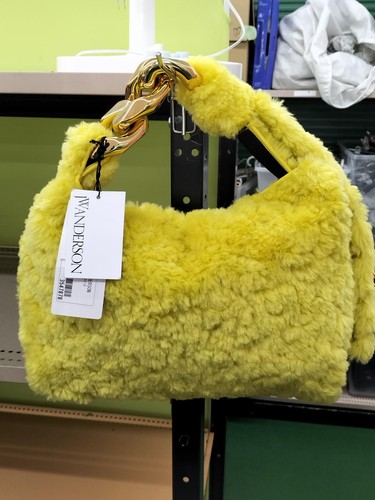 JW ANDERSON Faux Fur Shoulder Bag Yellow Used